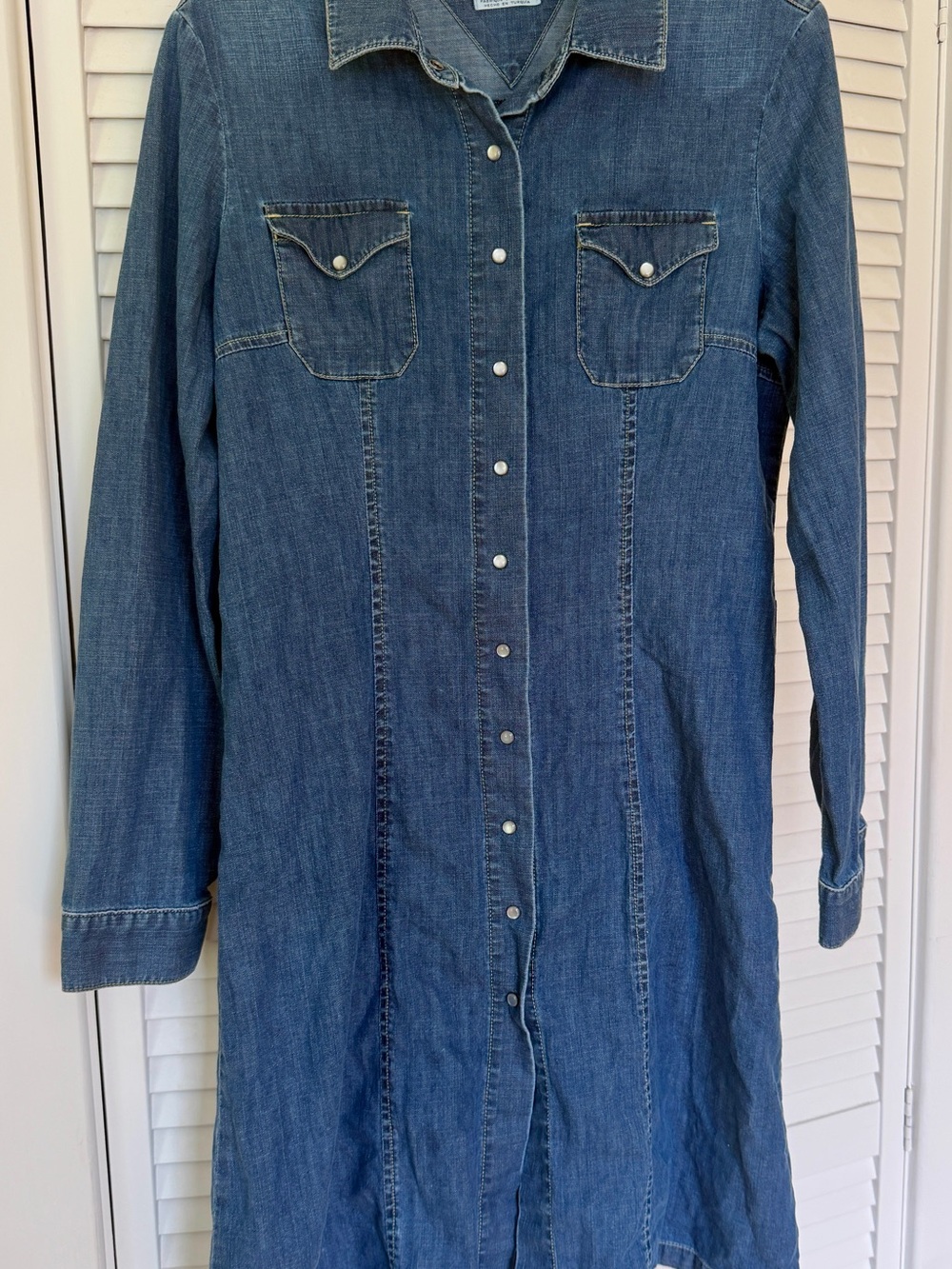 Tommy Hilfiger Denim Button-Front Long Shirt Dress - Blue size 10
